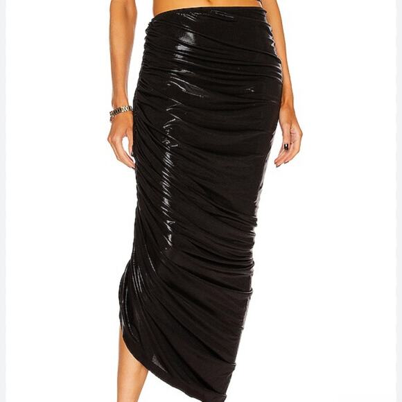 Norma Kamali Dresses & Skirts - Norma Kamali Ruched Black Diana Skirt Size S
